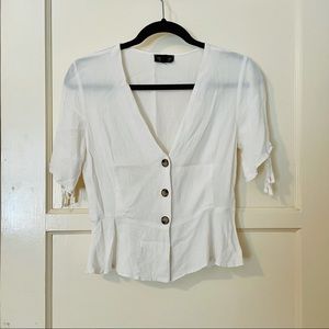 Topshop white button down blouse